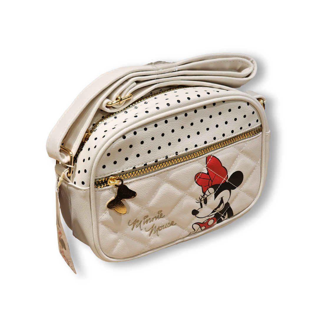 Bolso Minnie Mouse Disney Mujer Elegante Blanco y Dorado